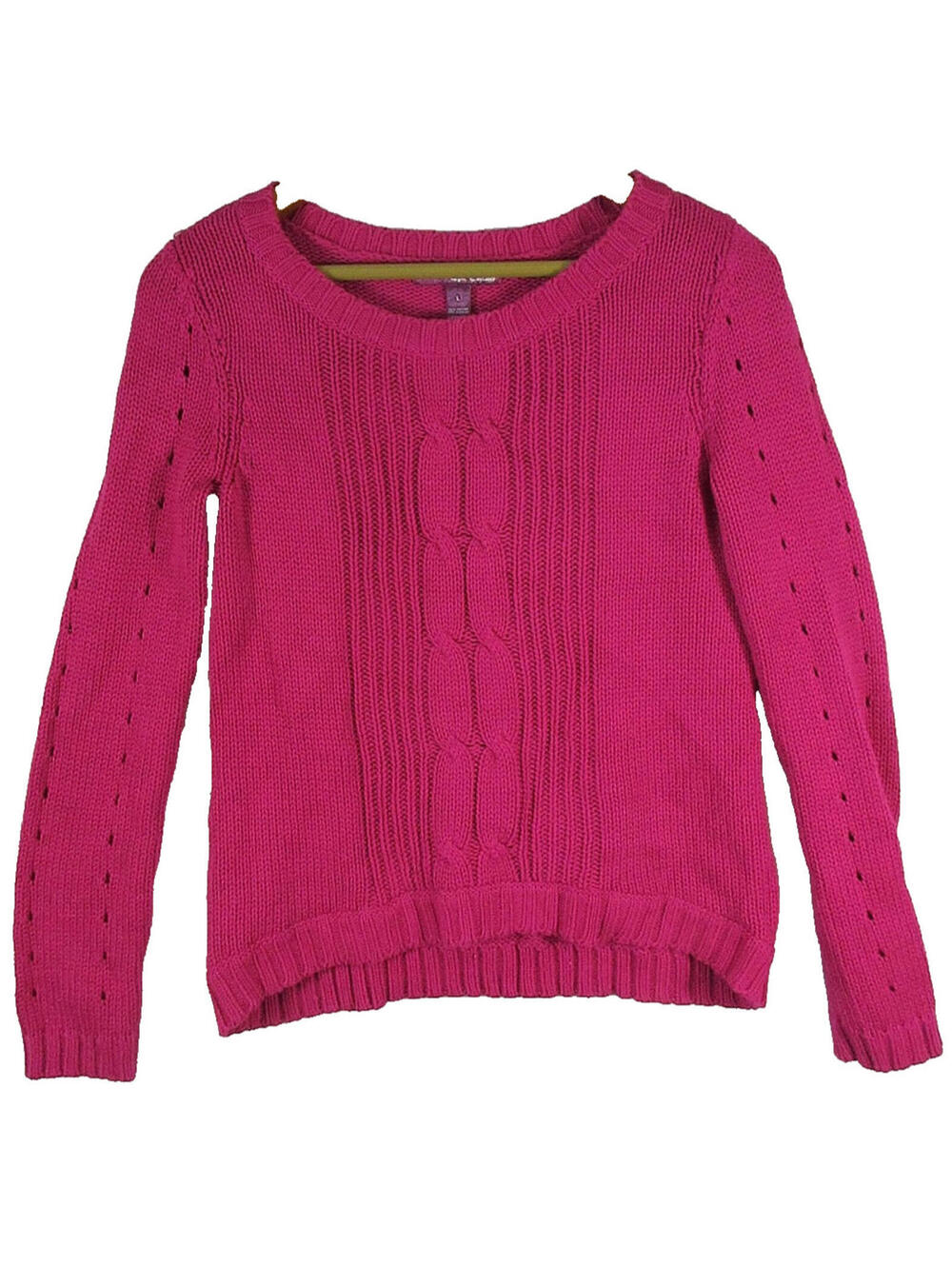 Epic Threads Womens Pullover Crew Neck Knit Sweater Long Sleeve Size L Pink